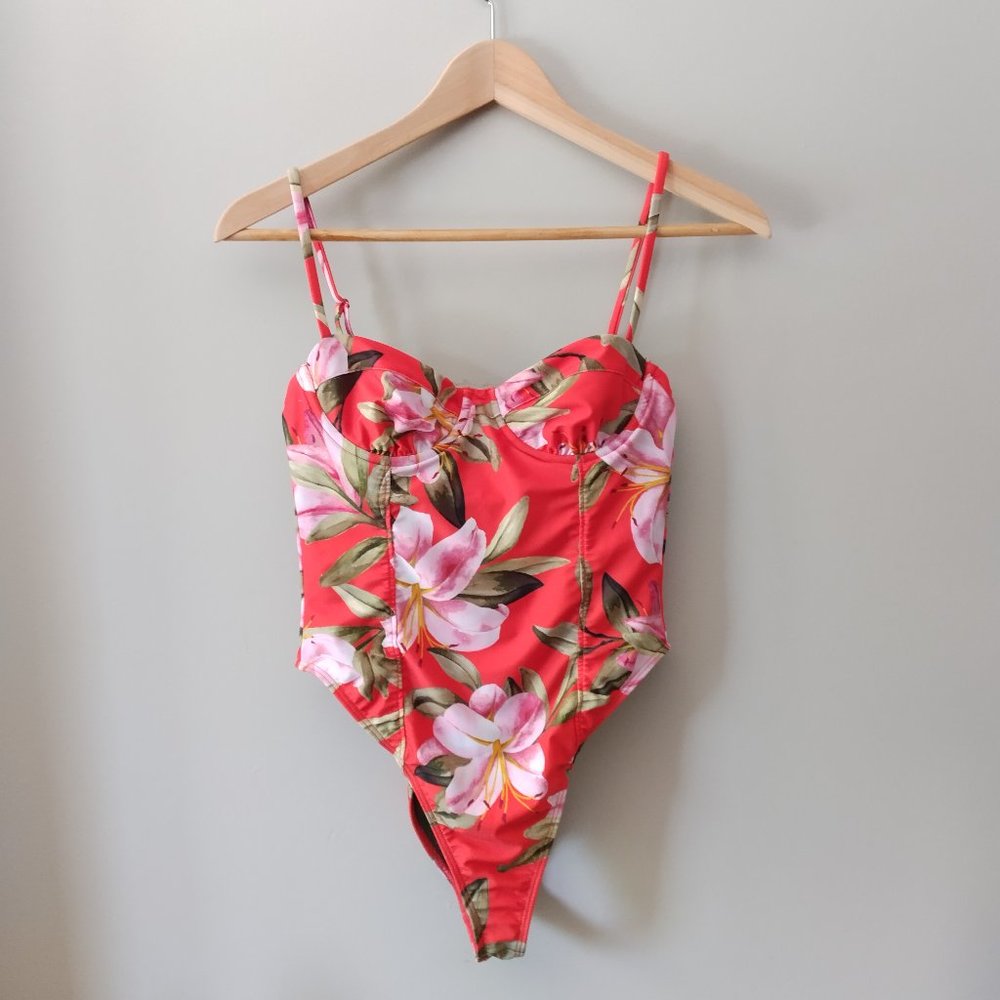 Mara Hoffman "Desiree" One Piece Swimsuit Lily Floral - sz. S